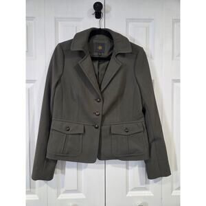 OBR Dark Green Military Style Blazer Jacket Bronze Button Detail Large
